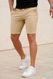 GINGTTO Mens Casual Shorts Summer with Zipper Pockets Khaki Golf Shorts Men Elastic Waist Bermuda 30