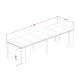 Luxe by East West Furniture X12X2-00W-27-13 Pieces Extendable Dining Set Includes a Rectangle Xtenczar Dining Table and 12 Light Gray