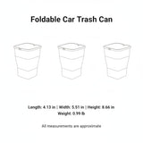 Collapsible Car Trash Can with Lid, 4L Foldable Cup Holder Garbage Bin
