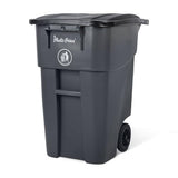 Large Outside Trash Bin, Rolling Commercial Container, Outdoor Trash Can with Lid and Wheels for Back of House, Office,
