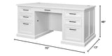 Modern Wood Executive Desk Office Desk Fully Assembled White