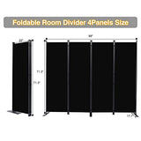 Room Divider, 4 Panel Folding Privacy Screens with Wider Feet, 6 Ft Portable Room Partition for Room Separator