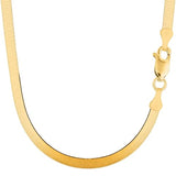 Jewelry Affairs 14k Yellow Real Solid Gold Imperial Herringbone Chain Necklace, 6.0mm, 24"