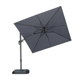 PURPLE LEAF 8' X 8' Left-right Tilting Patio Umbrella Outdoor Cantilever Swivel Square Umbrella Aluminum Offset Umbrella with 360-degree Rotation for Garden Deck Pool Patio Light Grey