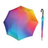 Knirps A.760 Curved Handle Rain Umbrella for Adults in Rainbow – 42" Windproof Automatic Open Canopy, Ultra Lightweight Steel Aluminum Frame with Large Button, Rounded Tips, Polyester Case Included
