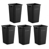 Getzi 5 Pack Black 25 Gallon Square Commercial Trash Can