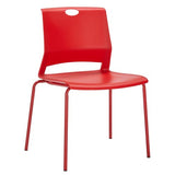 Sidanli Stackable Office Chairs, Red Guest Chairs with Comfortable Streamline Seat
