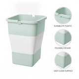 Collapsible Car Trash Can with Lid, 4L Foldable Cup Holder Garbage Bin