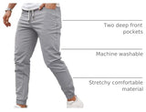 GINGTTO Mens Slim fit Joggers Chino Fitted Casual Lightweight Pants for Men Outdoor Drawstring (Light Grey,28)