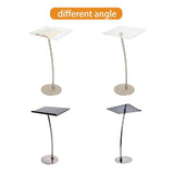 Portable Curved Black Lectern Podium Stand - Slish Acrylic Presentation Stand for Classroom, Church, Speech