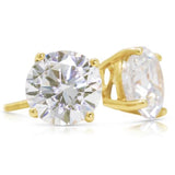 14k Gold GRA Moissanite & IGI Lab Grown Diamond Earrings