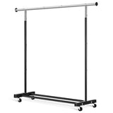 VICERII Clothing Rack, 55.51 Inch Heavy Duty Clothes Rack Rolling Garment Rack with Wheels and Bottom Shelf, 130LB Capacity Clothes Racks, Black