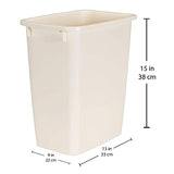 21 Quart Traditional Rectangular Plastic Open Wastebasket Trash Can for Kitchen
