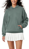 ODODOS Women's Modal Soft Oversized Hoodies Long Sleeve Hooded Sweatshirts Pullover Top with Kangaroo Pocket, Slate Green, Small