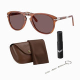 Persol STEVE MCQUEEN FOLDING PO0714SM Aviator Shape Sunglasses With Official Eyewear Kit