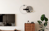 PSYCHE GOD Mid Century Modern Large Silent Wall Clock Non Ticking for Living Room, 40 inch Giant Decorative Round Black Clock for Wall, Big Unique Metal Fancy Clock Wall Decor for Bedroom Entryway