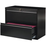 Hirsh 36-in Wide HL8000 Series Metal 2 Drawer Lateral File Cabinet Black