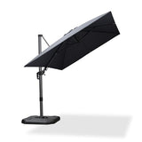 PURPLE LEAF 8' X 8' Left-right Tilting Patio Umbrella Outdoor Cantilever Swivel Square Umbrella Aluminum Offset Umbrella with 360-degree Rotation for Garden Deck Pool Patio Grey