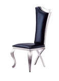 HomVent 68''Silver Faux Marble Dining Table Set with 6 Leather Chair
