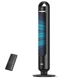 Dreo Tower Fan for Bedroom, 90° Oscillating Standing Fans for Room with 4 Speeds, 3 Modes, 28dB Quiet for Sleep, 25ft/s Velocity, 8H Timer, Remote, Living Room, Office, Home, Black