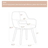 YEEFY Desk Chair No Wheels Vanity Chair Makeup Chair Comfy Accent Chair for Living Dining Room Bedroom Home Office Mid Century