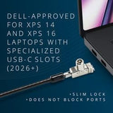 PortLock Keyed Laptop Lock for USB-C Lock Slots, Anti-Theft Carbon Steel Cable, Fits USB-C Security Slots
