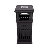 Commercial Outdoor Trash Can, Heavy Duty Stainless Steel Garbage Bin with Lock & Ashtray