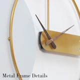 AMAATE Modern Luxury Geometric Wall Clock, Large 3D Gold Metal Ring Abstract Art, Silent Non-Ticking, for Living Room Bedroom Office Decor, 17.7"x33.26"