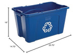 Rubbermaid Commercial Products, Recycling Bin/Box for Paper and Packaging, Stackable, 18 GAL, Blue