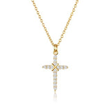 YOIHUR 14K Gold Plated Cubic Zirconia Cross Necklace for Women, Non-Tarnish Faith Jewelry for Women, Cross Faith Pendants Necklaces for Christian Occasions Christmas Valentine's Day and Mother's Day