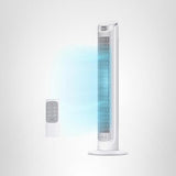 DREO Tower Fans for Bedroom, 90°Oscillating Fans for indoors,5 Speeds 4 Modes Max 26ft/s, 12H Timer, LED Display with Touch, Remote, 40" Quiet Bladeless Standing Floor Fan for Home Office, White