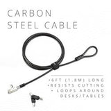 PortLock Keyed Laptop Lock for USB-C Lock Slots, Anti-Theft Carbon Steel Cable, Fits USB-C Security Slots