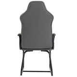 Newnno Leather Office Guest Chair No Wheels High Back Computer Reception Chairs