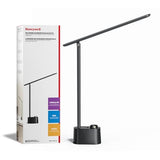 Honeywell Upgraded LED Desk Lamp - H01 Pro Sunturalux™ Foldable Desk Light with USB A+C Charging Ports (Black)