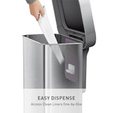 simplehuman 45 Liter / 12 Gallon Liter Rectangular Hands-Free Kitchen Step Trash Can with Soft-Close Lid