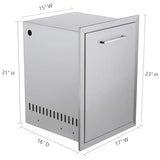 Atatod Pull-Out Trash Drawer Stainless Steel Outdoor Kitchen Trash Drawer Storage (W/handle-17x23x16)