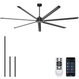 Ohniyou 108'' Industrial Ceiling Fan No Light for Warehouse, Black