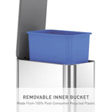 simplehuman Small Bathroom Trash Can with Lid, Stainless Steel Waste Basket, 5 Liter / 1.3 Gallon, Brushed