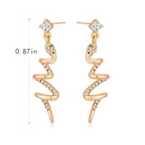 YOIHUR Glod Hoop Earrings with Asymmetric Cubic Zircon Drop, 14k Rose Gold Plated Earrings Hypoallergenic Jewelry Festival Gifts, Unique Clocks Snakes Long Dangle Earring for Women