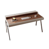 zhongxlla Standing Desk, Modern Home Office Desk with Storage, Stable Metal Frame
