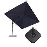 PURPLE LEAF 9' X 12' Right-left Tilt Patio Umbrella with Base Outdoor Cantilever Swivel Rectangle Umbrella, Navy