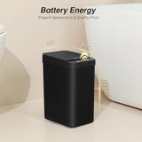 FRESHLIX Bathroom Trash Can, 2.6 Gallon Automatic Motion Sensor Touchless Garbage Can, Waterproof Trash Bin, Black