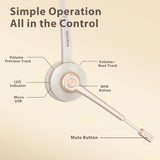 Bluetooth Headset with Microphone,Wireless Headset V5.2 with AI Noise Canceling Mic&USB Dongle