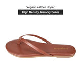 mazeskin Womens Memory Foam Flip Flops Thong Sandals Light Brown US8