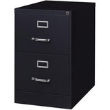 Row Metal 2-Drawer Legal Width Vertical Filing Cabinet, 26.5" D, Black Finish, Commercial Grade Steel Construction