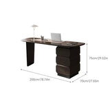 AQWASYUTER Office Computer Desk Retro Style Study Desk with Storage Cabinet