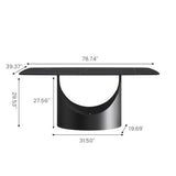 POVISON 79" Hobart Modern Minimalist Dining Table Set for 6