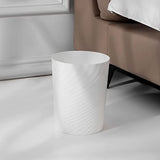 UUJOLY Bathroom Small Trash Can with Trash Bag Plastic Garbage Can Round Waste Basket for Bathrooms (White)