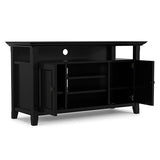 SIMPLIHOME Amherst 54" Wide Solid Wood TV Stand in Black