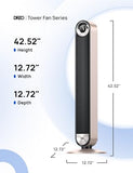 DREO Tower Fan for Bedroom, 90° Oscillating Standing Fan with 28ft/s Velocity, 20dB Quiet for Sleep, DC Motor, 9 Speeds, 4 Modes, 12H Timer, Voice & APP & Remote Control, 42" Cruiser Pro T2 S